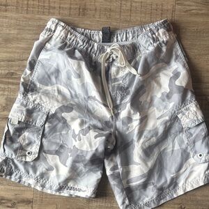 OP Men's White and Gray Camo Cargo Shorts